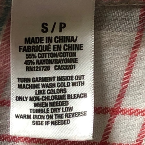 Aeropostale Plaid Flannel Button Down Pink Gray Size Small - Picture 6 of 6